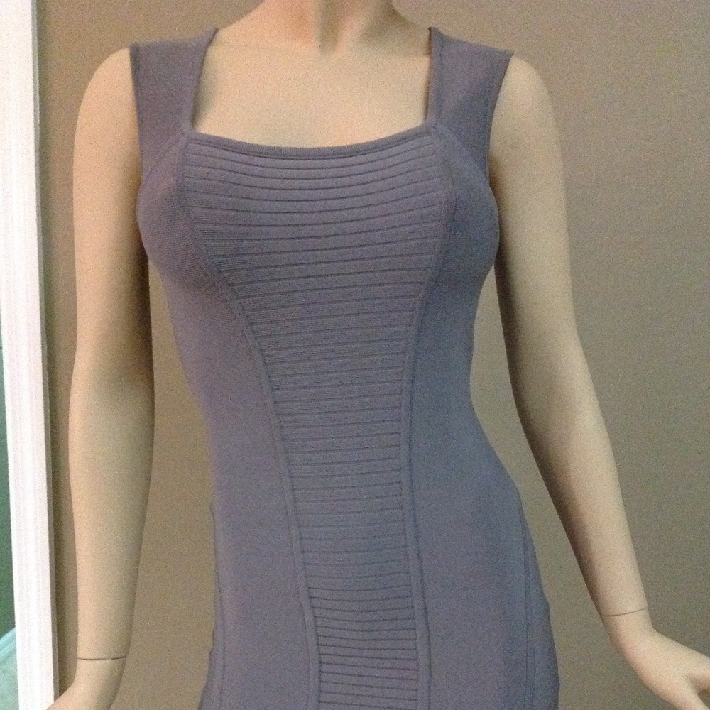 BcbgMaxAzria Grey Stretch Bodycon Dress Size M